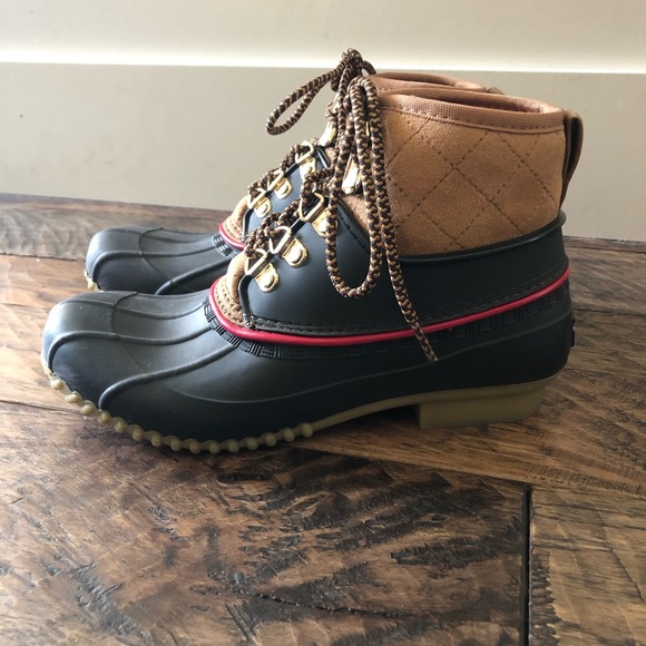 rubber boots with leather uppers